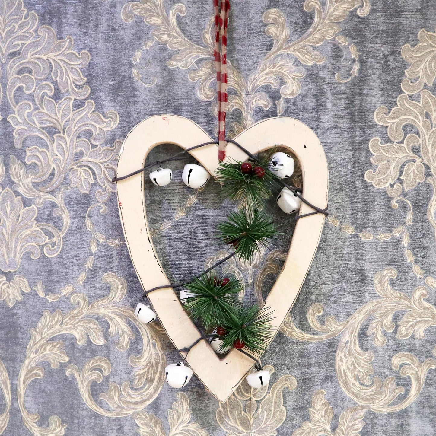 23cm Cream Heart Hanging Decoration