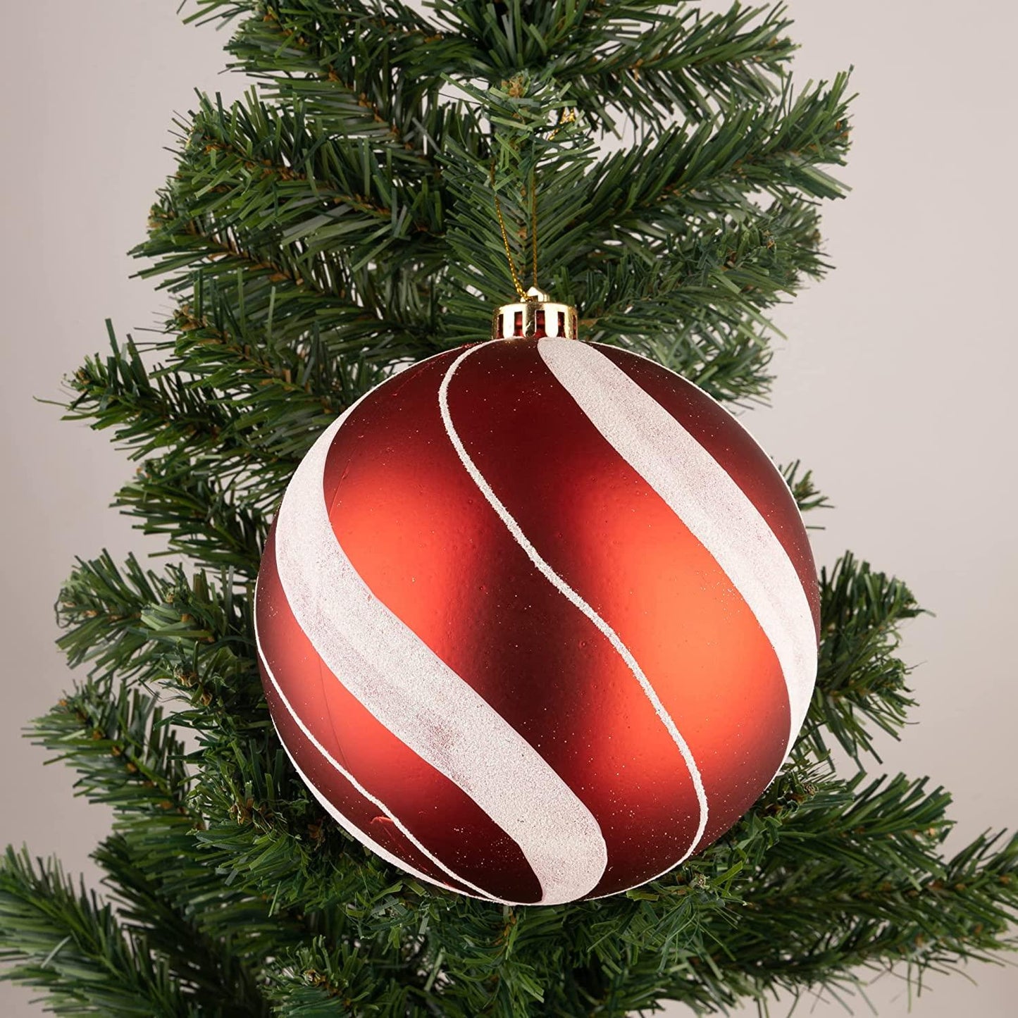 Baubles Candy Stripe 15cm - 3Pcs PVC