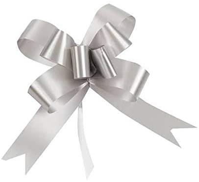 30Pcs 30mm Silver Pull Bows Decorations