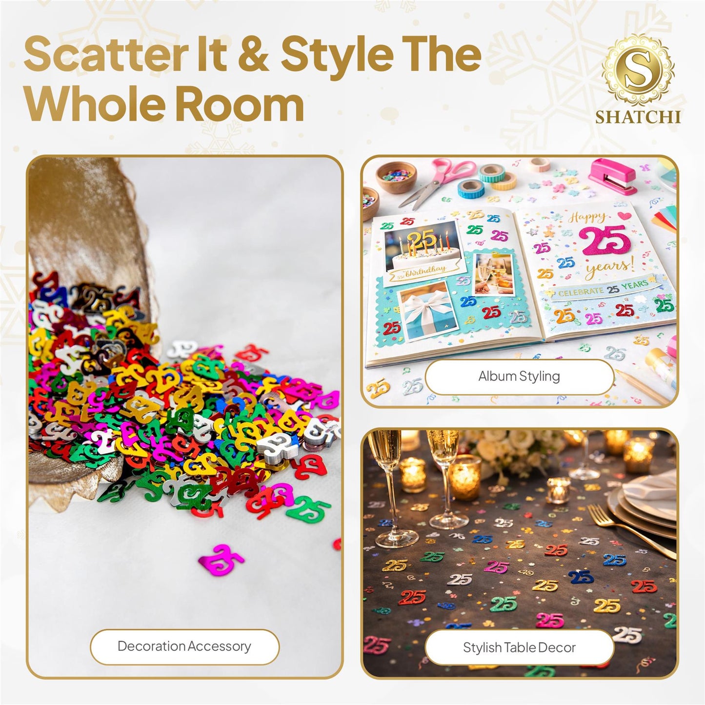 25th Birthday Confetti - Multicolour, 14g, 2 Pack