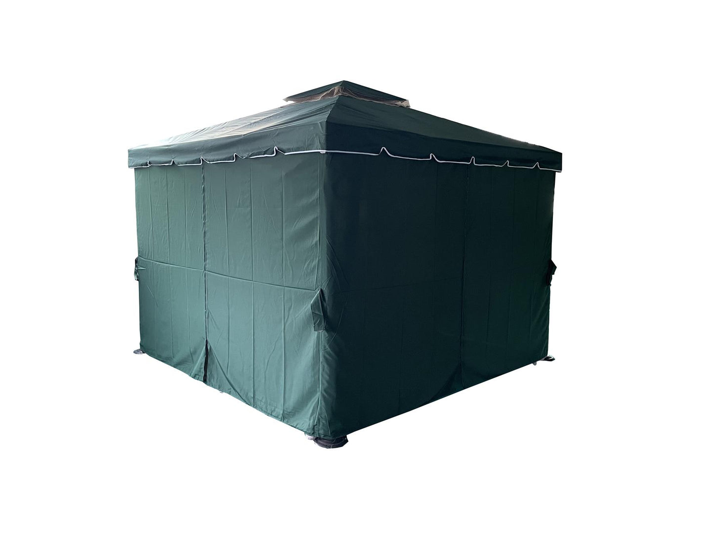 3x4x2.75m Green Gazebo with Nets - Aluminium Frame, Steel Roof