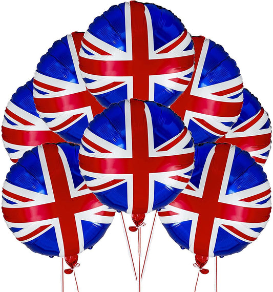 40 Union Jack Foil Balloons 18-inch Flag Printed Helium Fillable