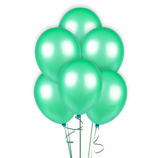 25 Pcs 12" Metallic Green Balloons