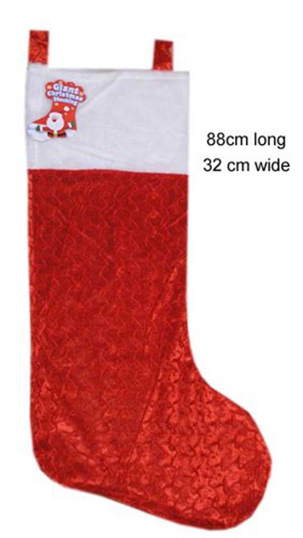 Giant Red Velvet Christmas Stocking (88cm)