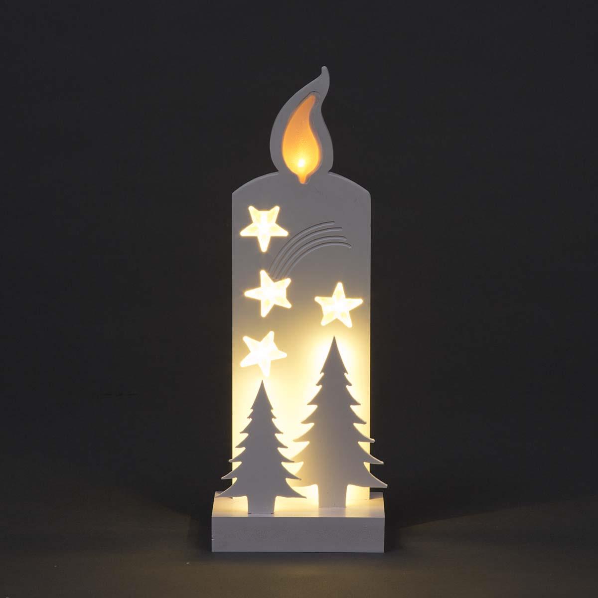 Wooden LED Candle Silhouette - 36cm