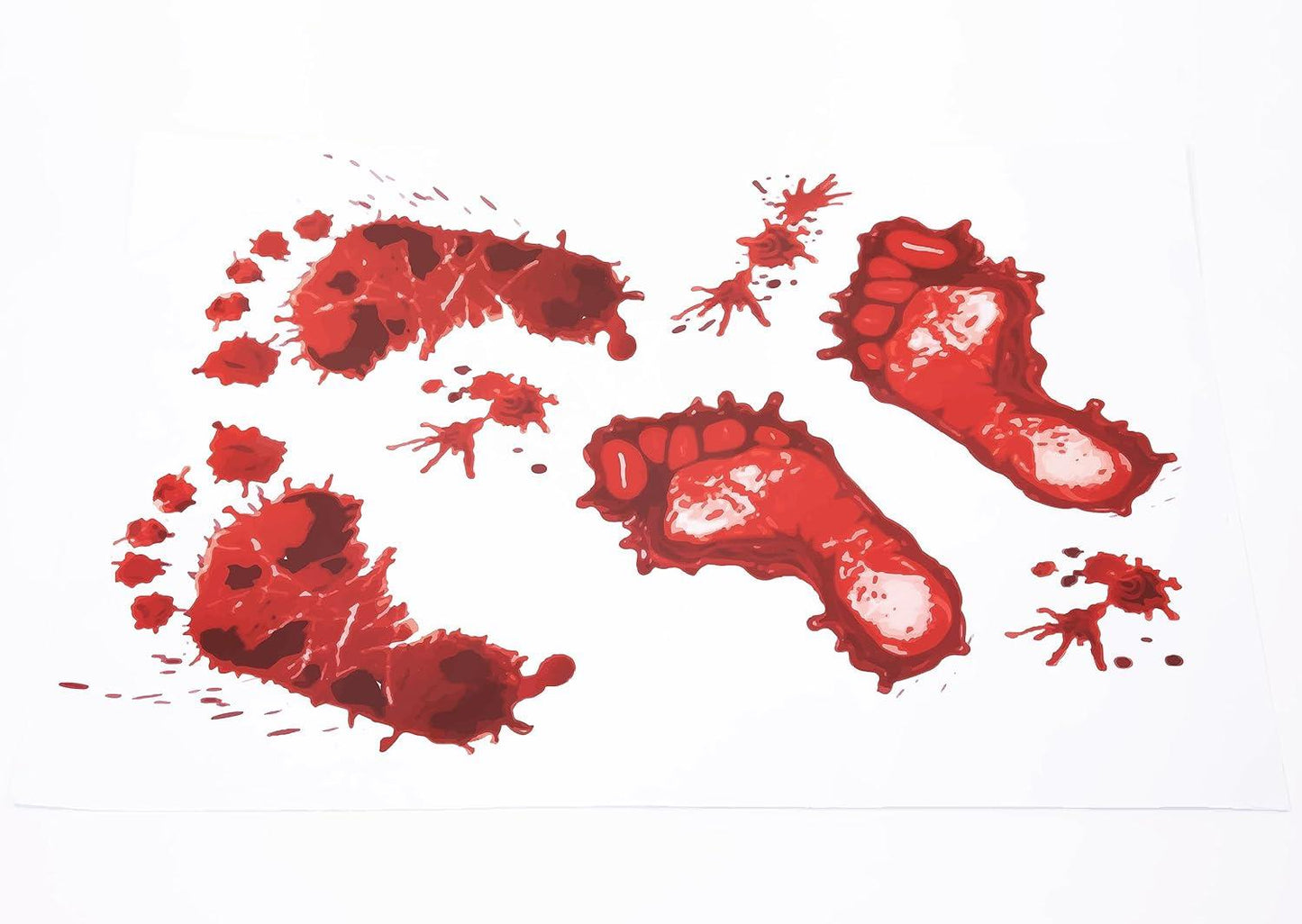 4 Bloody Footprint Stickers