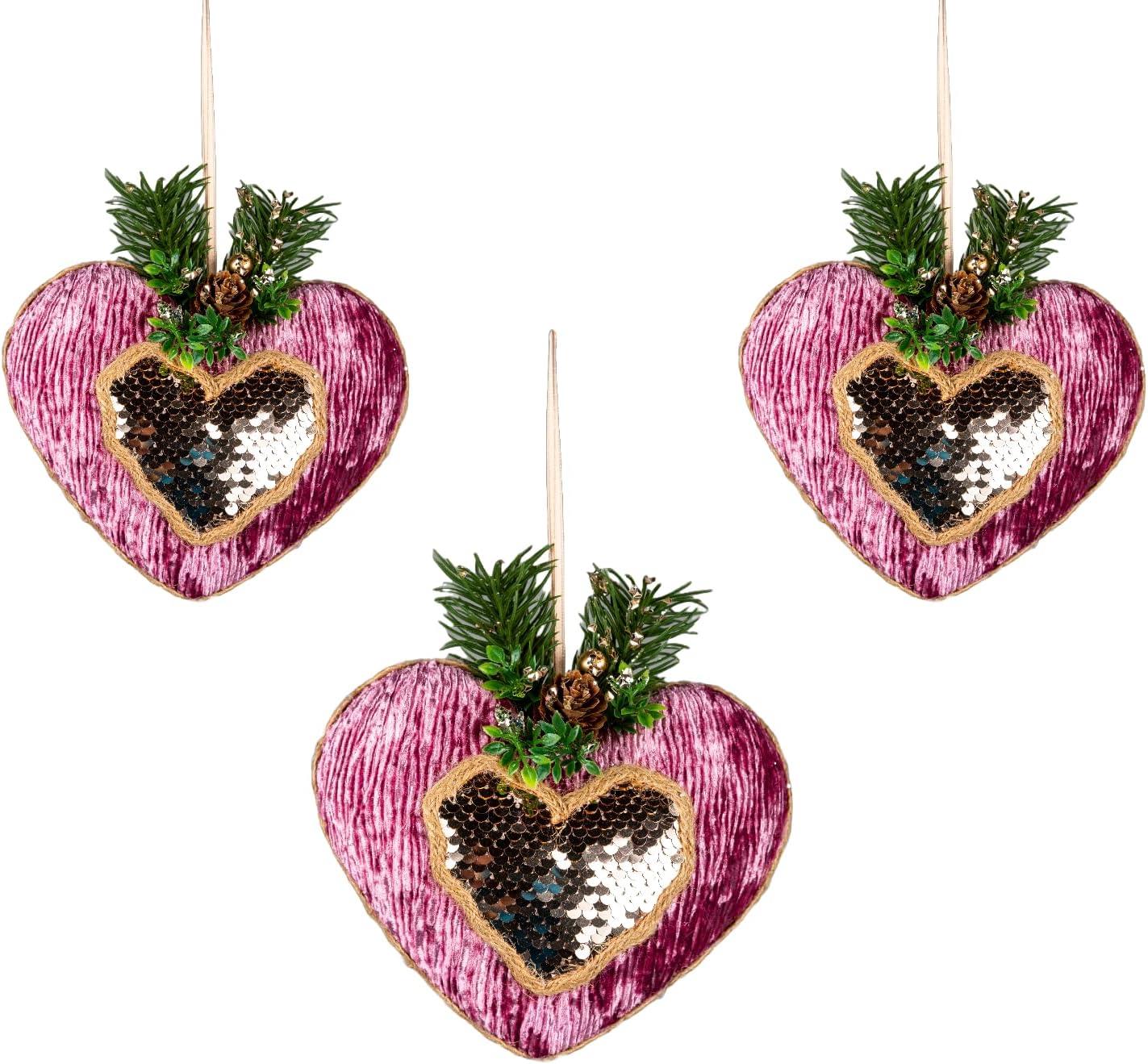 16.5cm Pink Heart Decoration