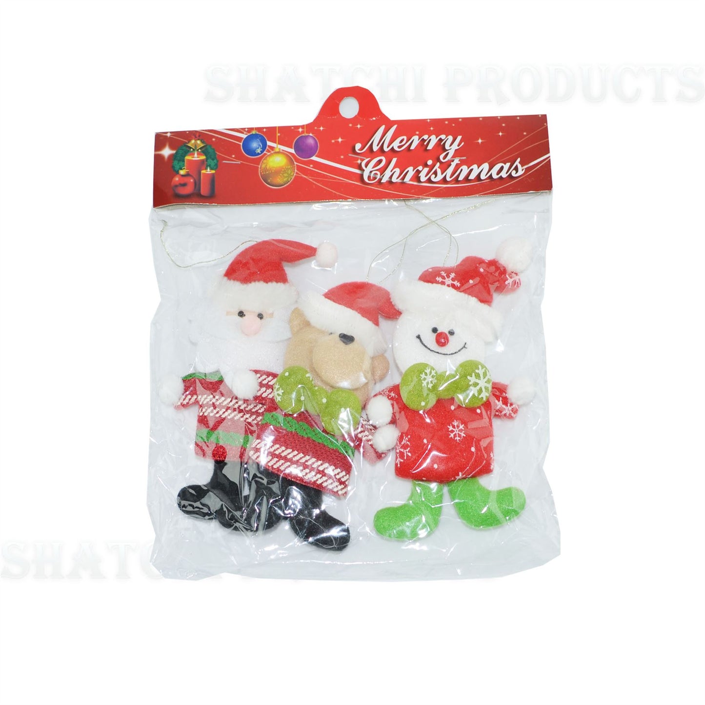 3 Novelty Xmas Hanging Decoration