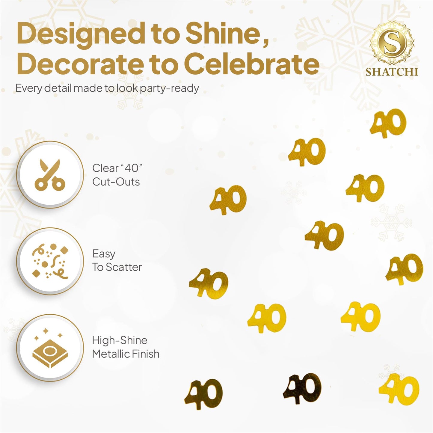 2 packs 40th Gold Confetti