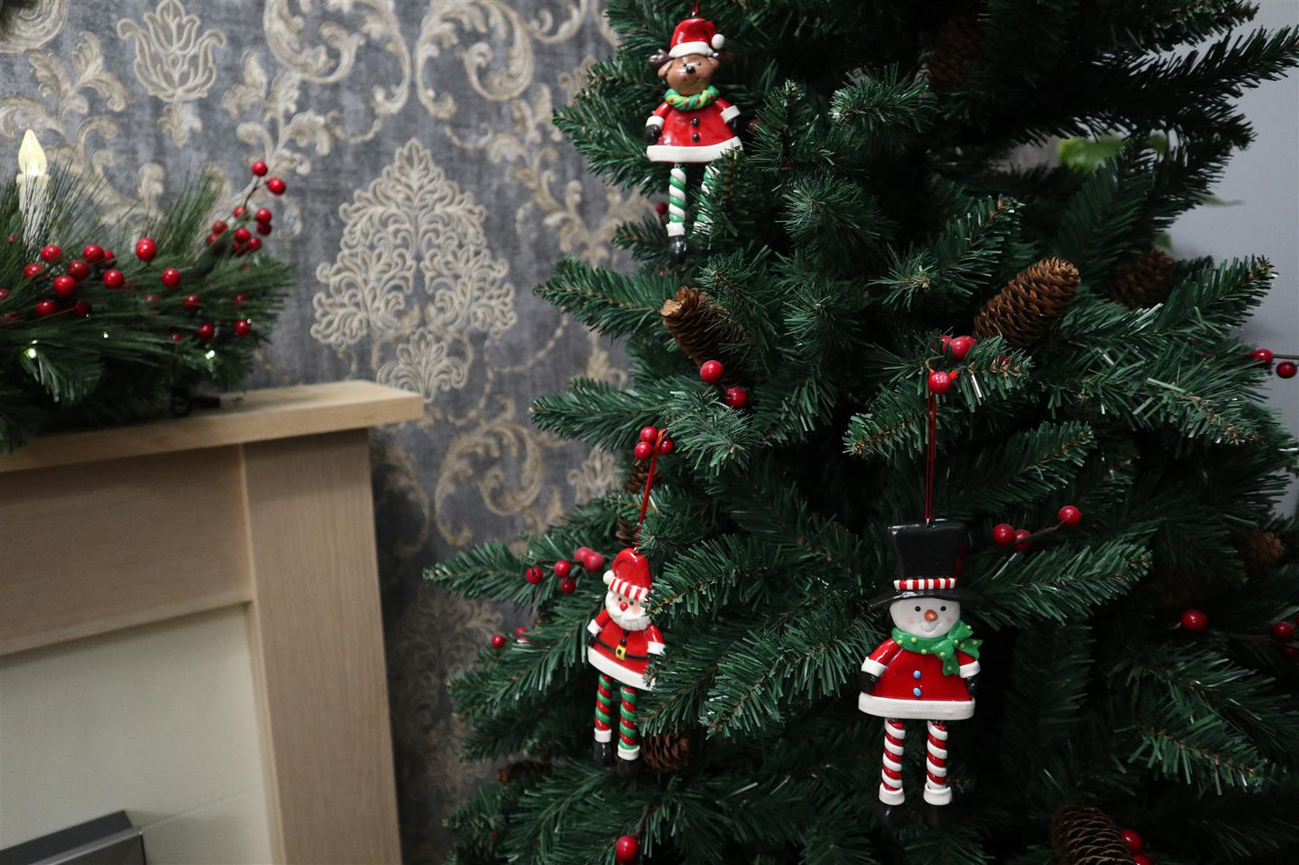 3pcs Ceramic Christmas Hanging Decoration