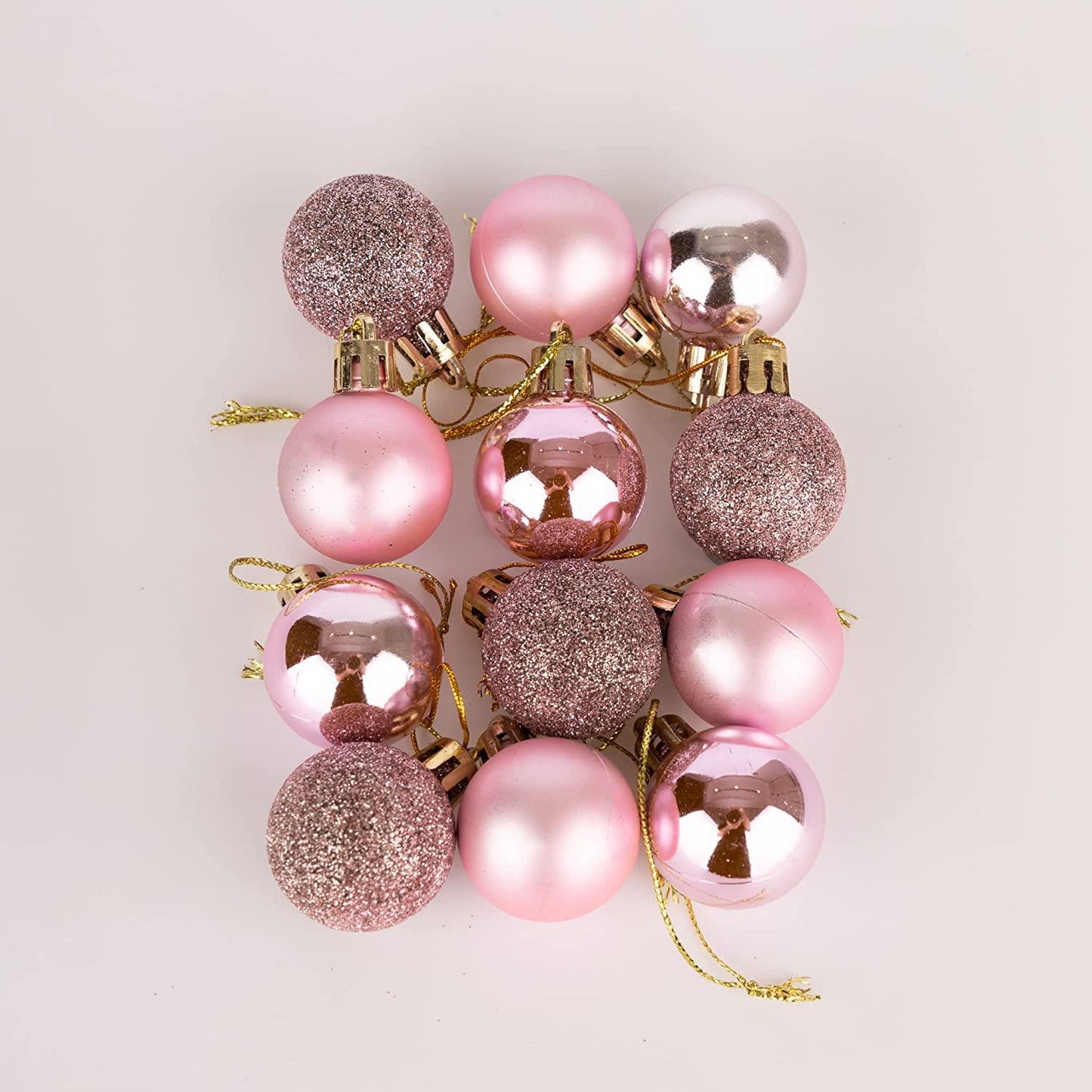 12 Pink Baubles (3cm)