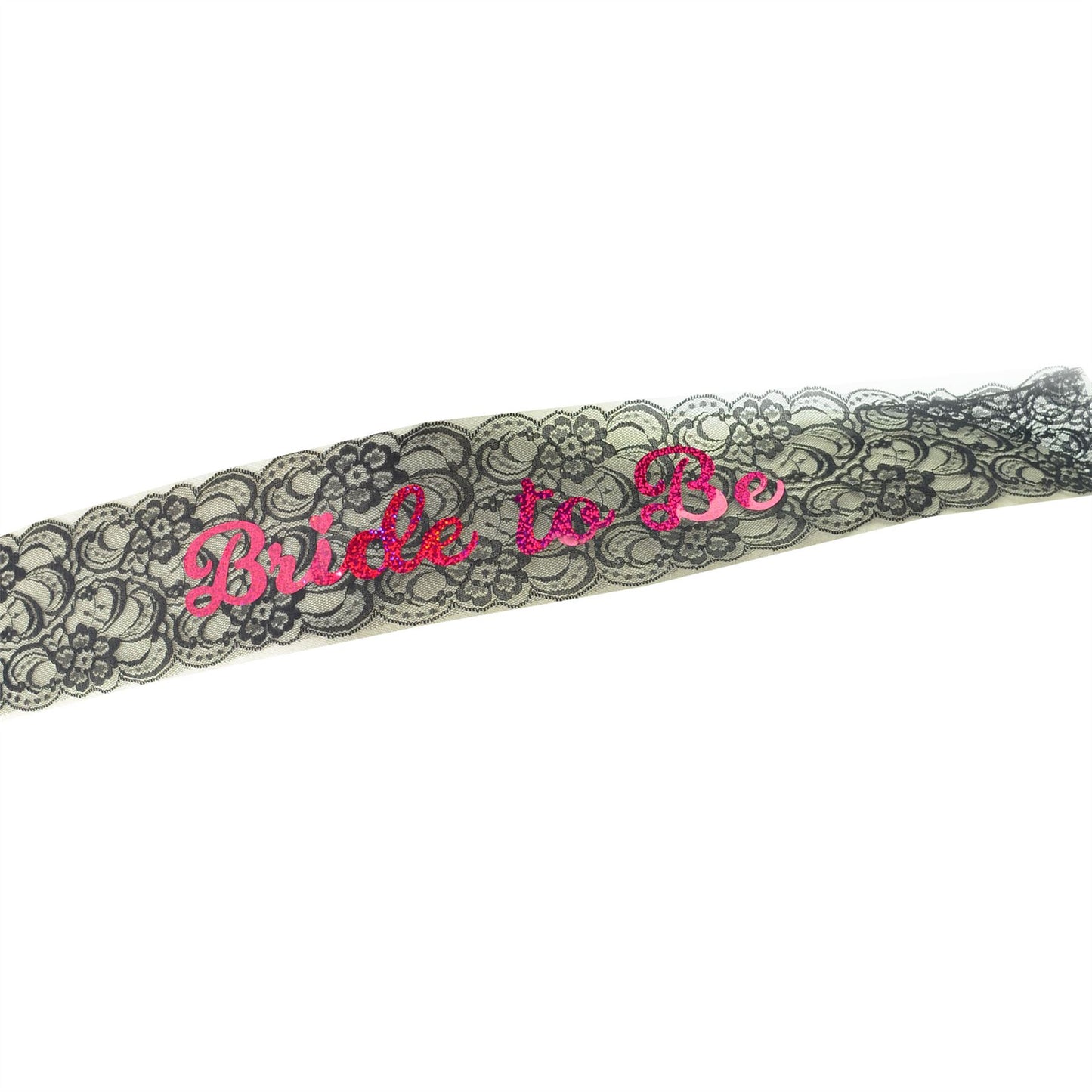 Shatchi BRIDE TO BE Black Lace Sash