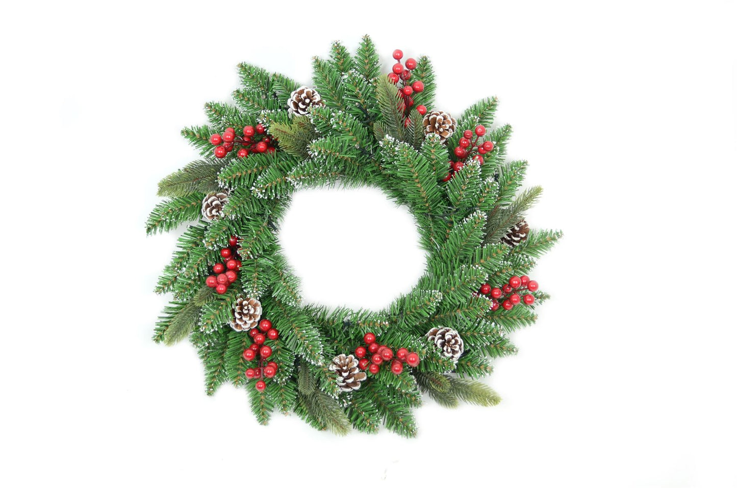 55cm Pre-Lit Decorated Christmas Wreath