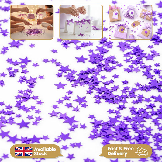 8 Packs of Star Purple Glitz Confetti 14g Each