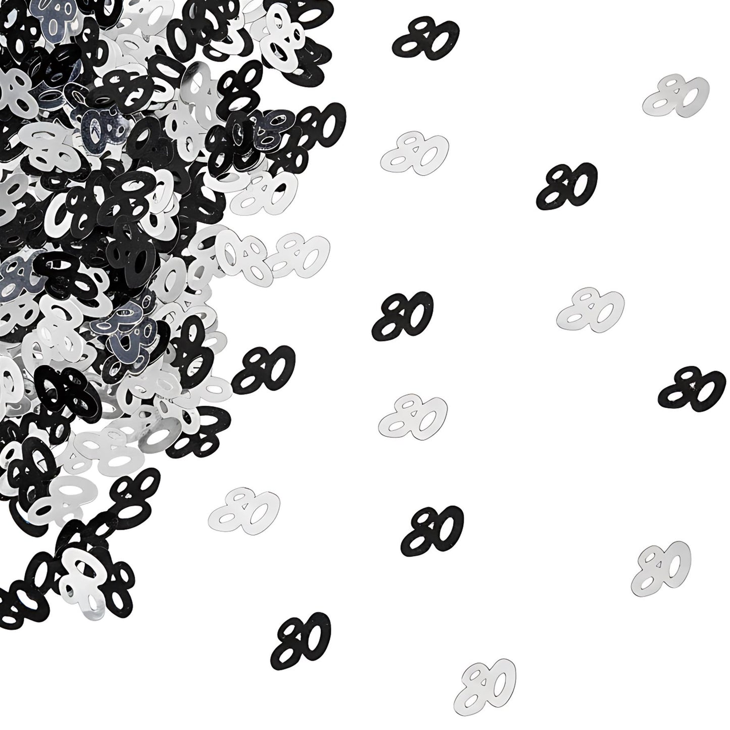 2 Packs of 14g 80th Black Happy Birthday Party Glitz Confetti Sprinkles