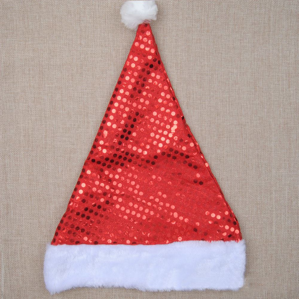 2pcs Deluxe Santa Father Christmas Hat with Sequin