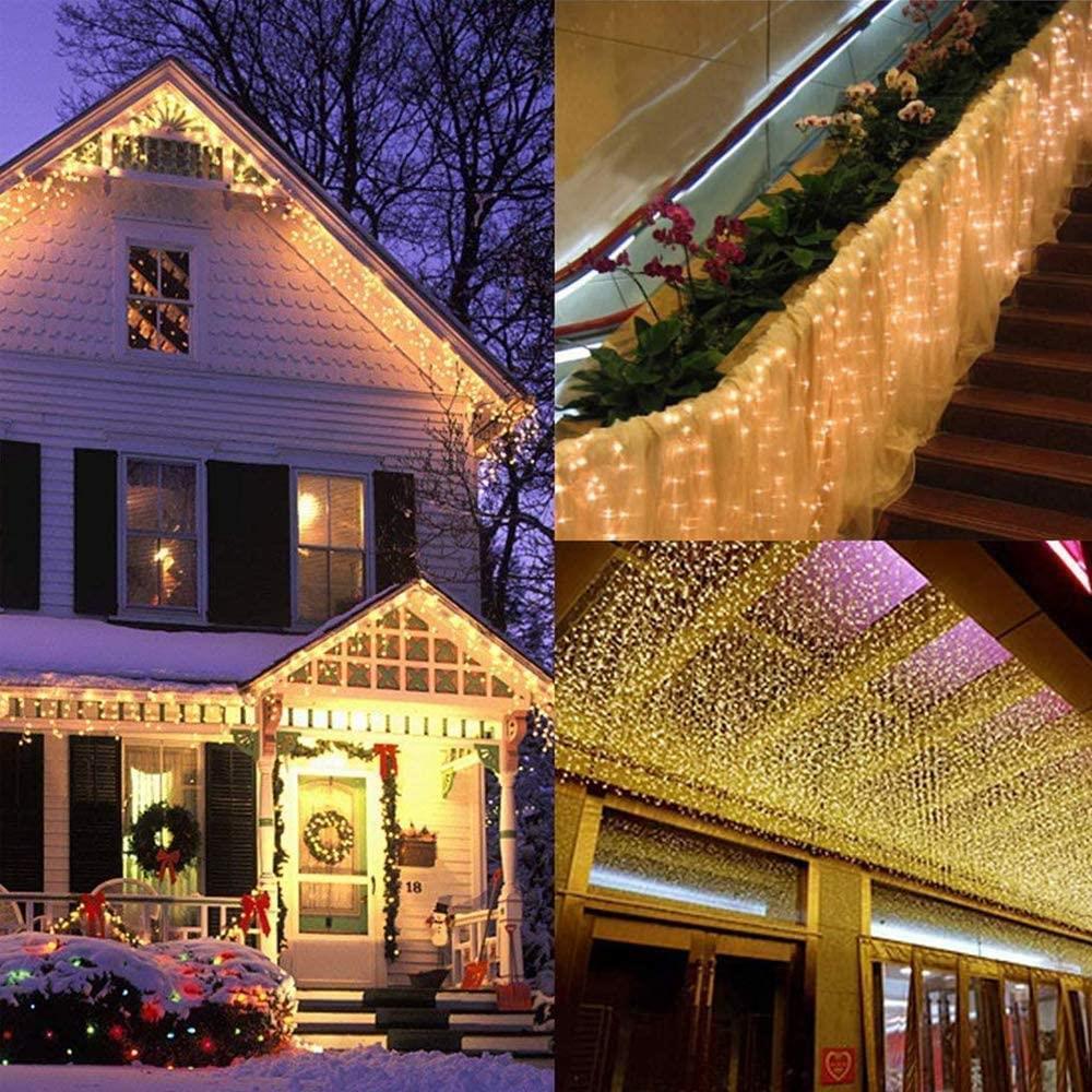 960 Warm White LEDs Icicle Lights
