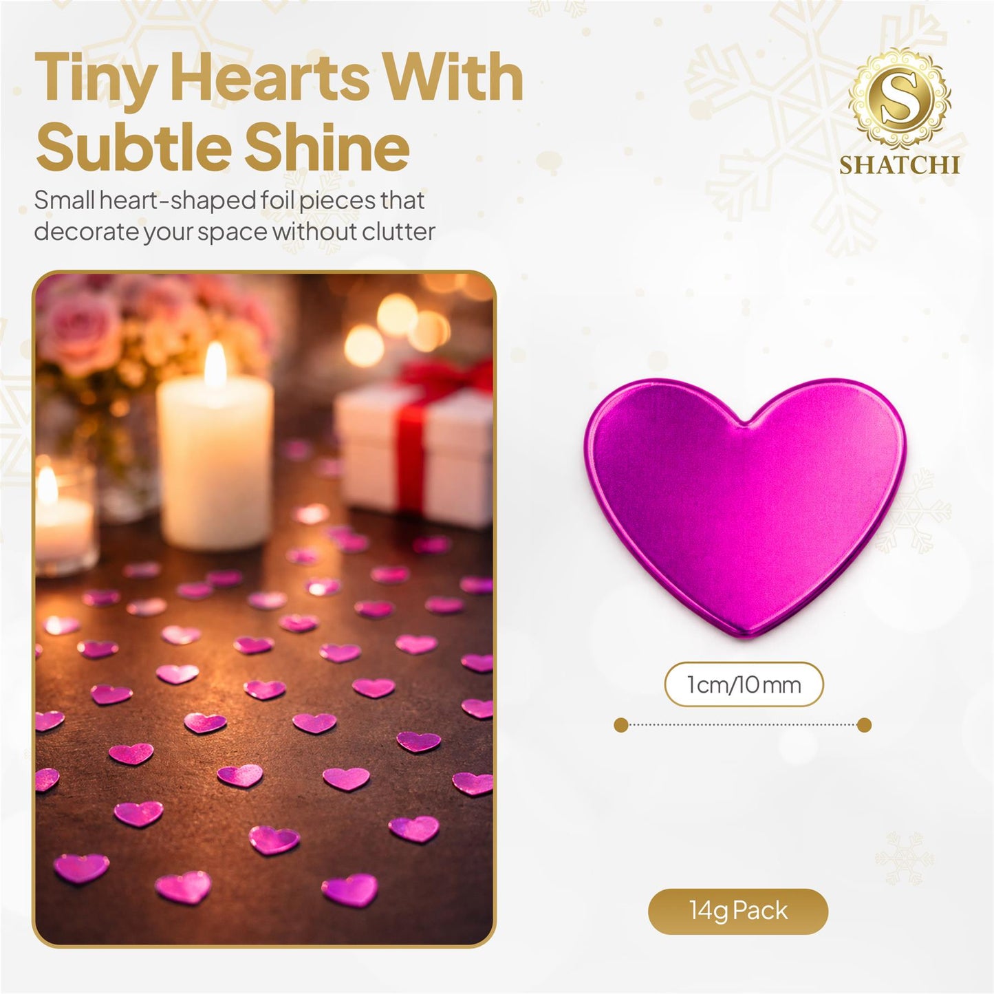 14g Pink Heart Confetti
