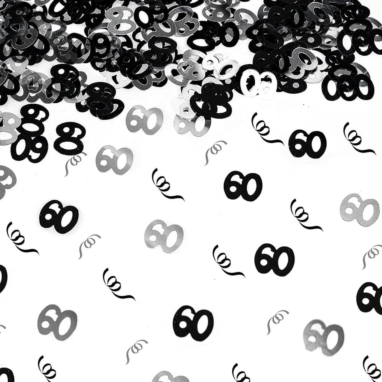 14g 60th Black Birthday Confetti