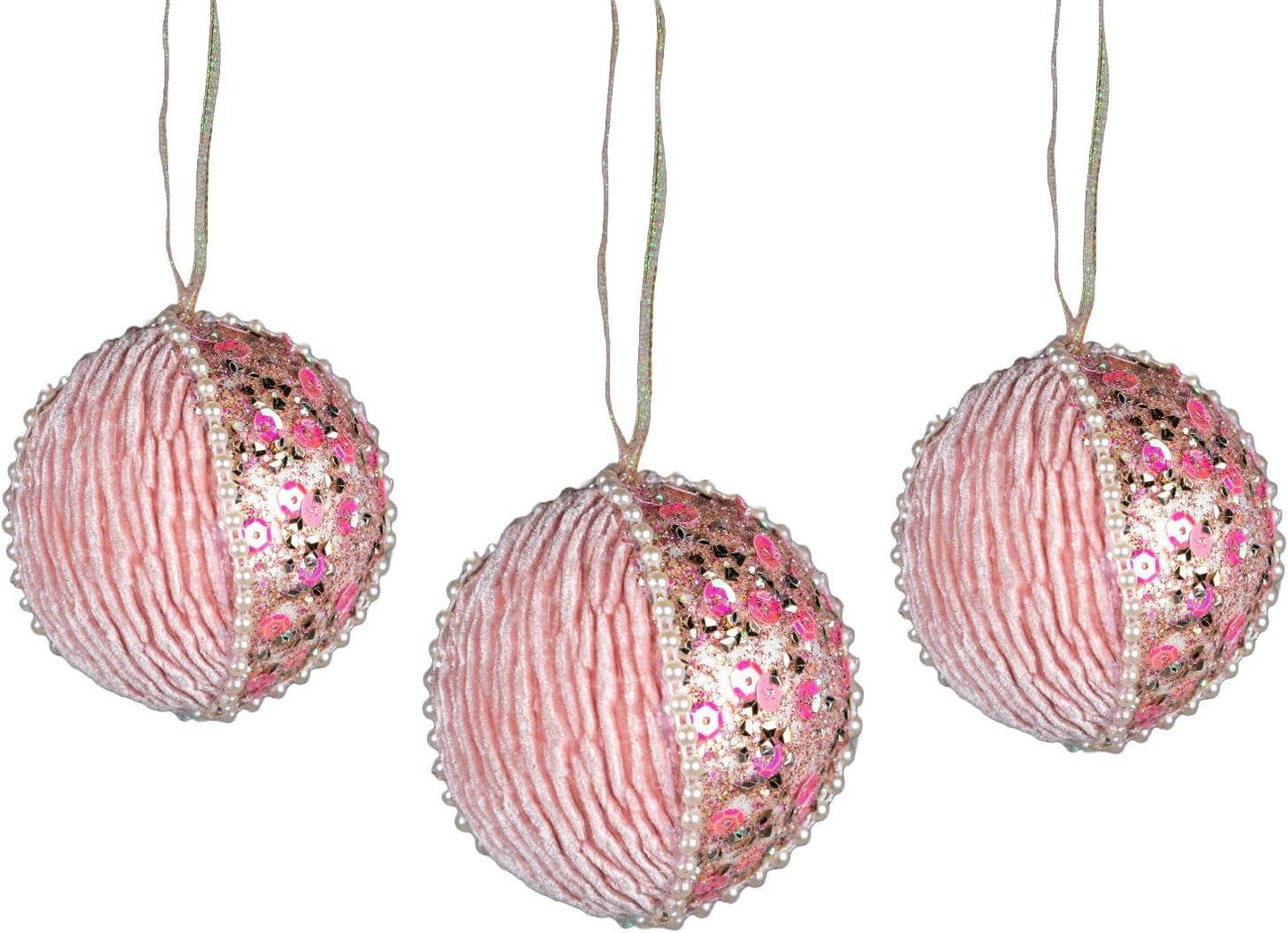 7cm Bauble Baby Pink - 3Pcs