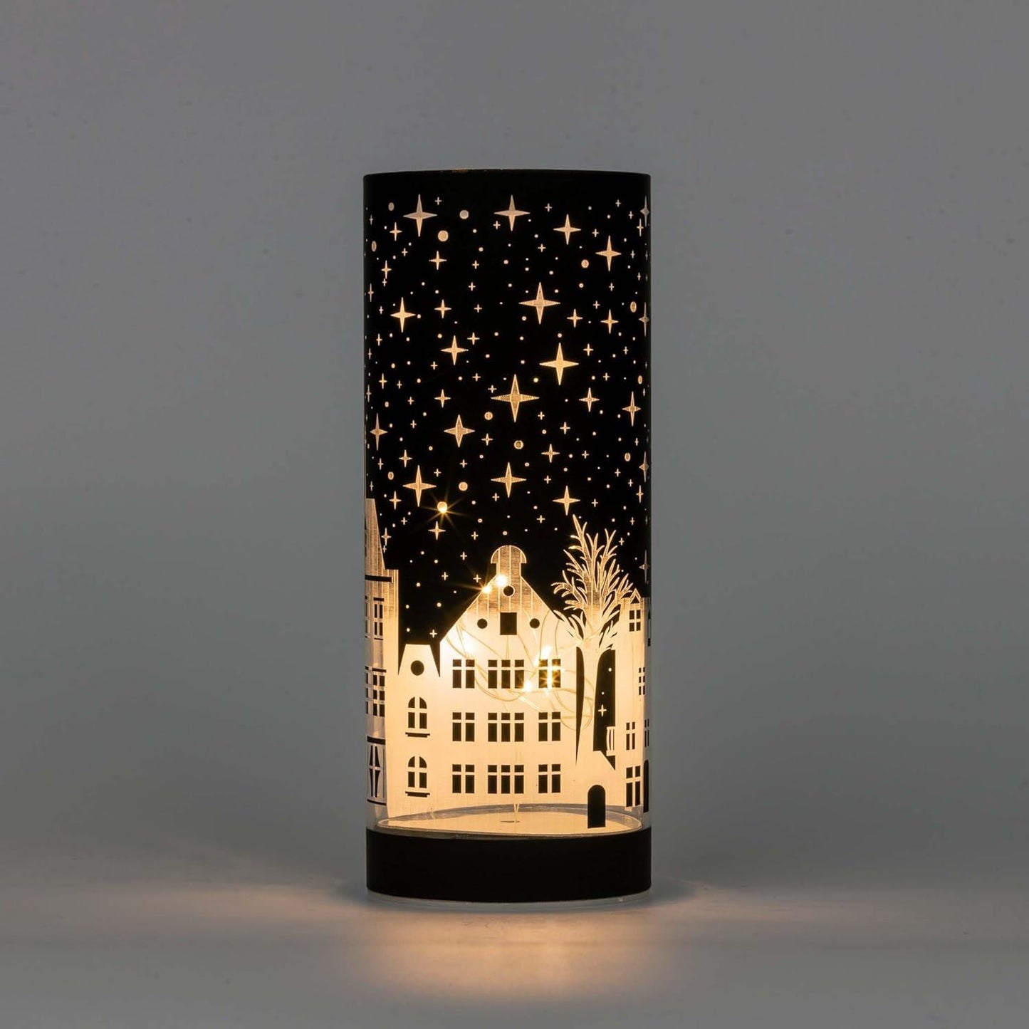 22cm Deep Blue Christmas Vase - LED Village Decor