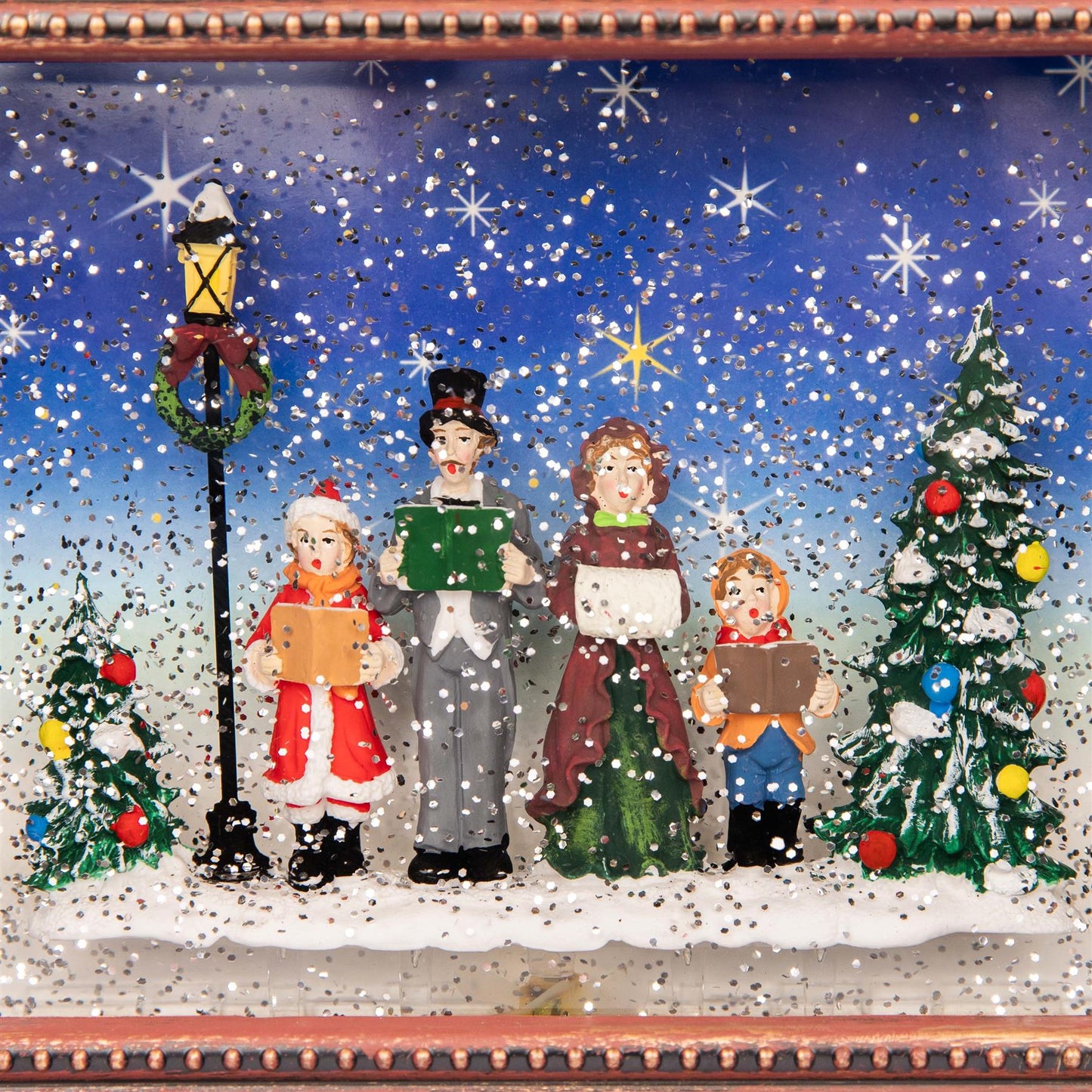 Christmas Carol Singers Choir Scene Frame Globe - 24x5x19CM