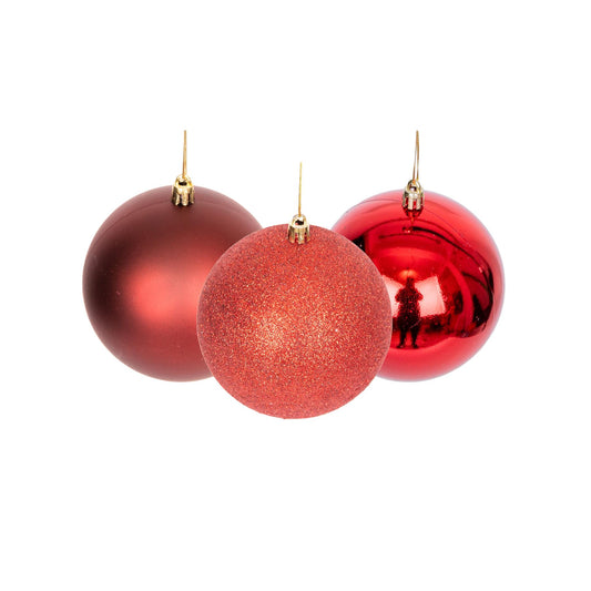 18 Red Baubles (6cm)