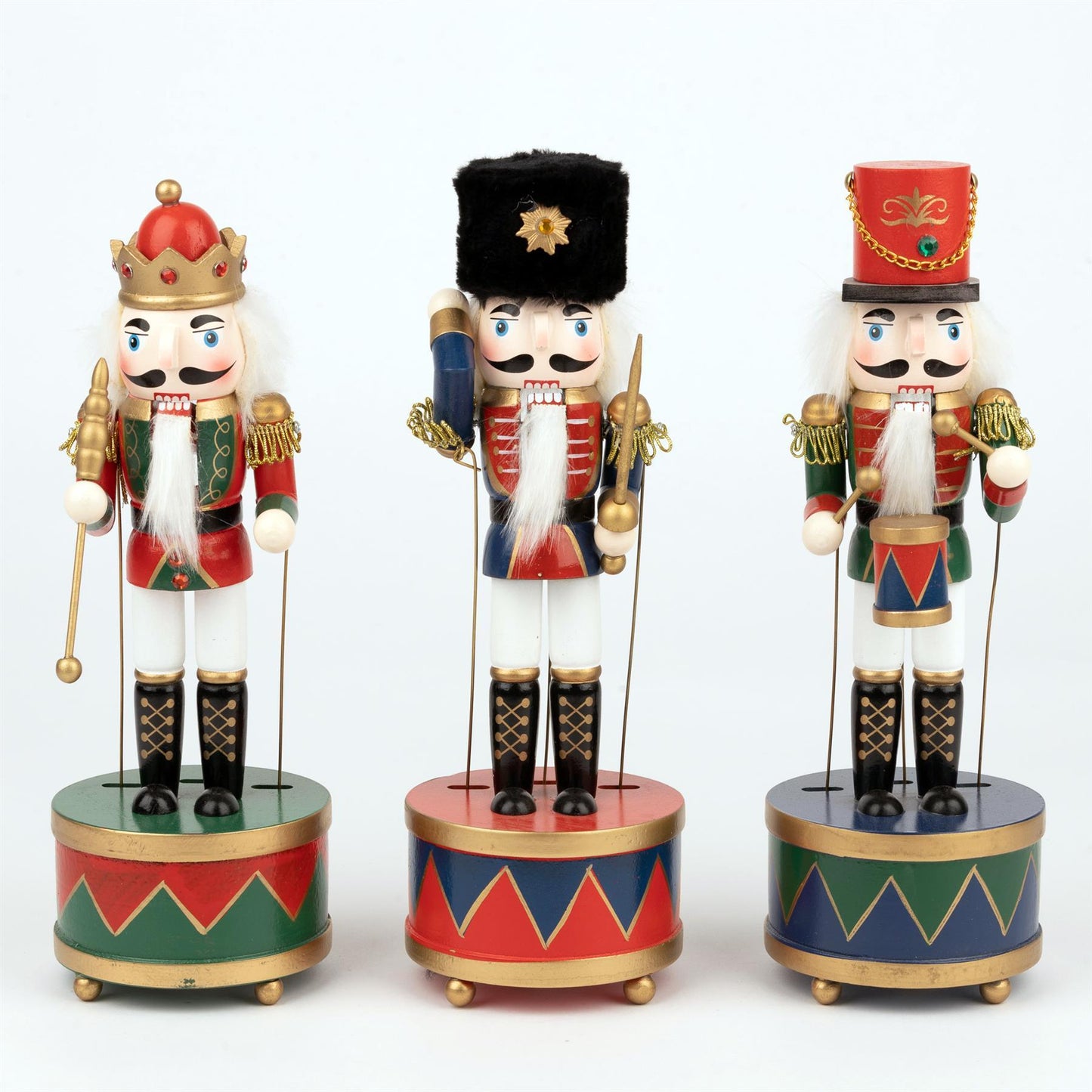 30cm Musical Animated Wooden Nutcrackers Soldiers