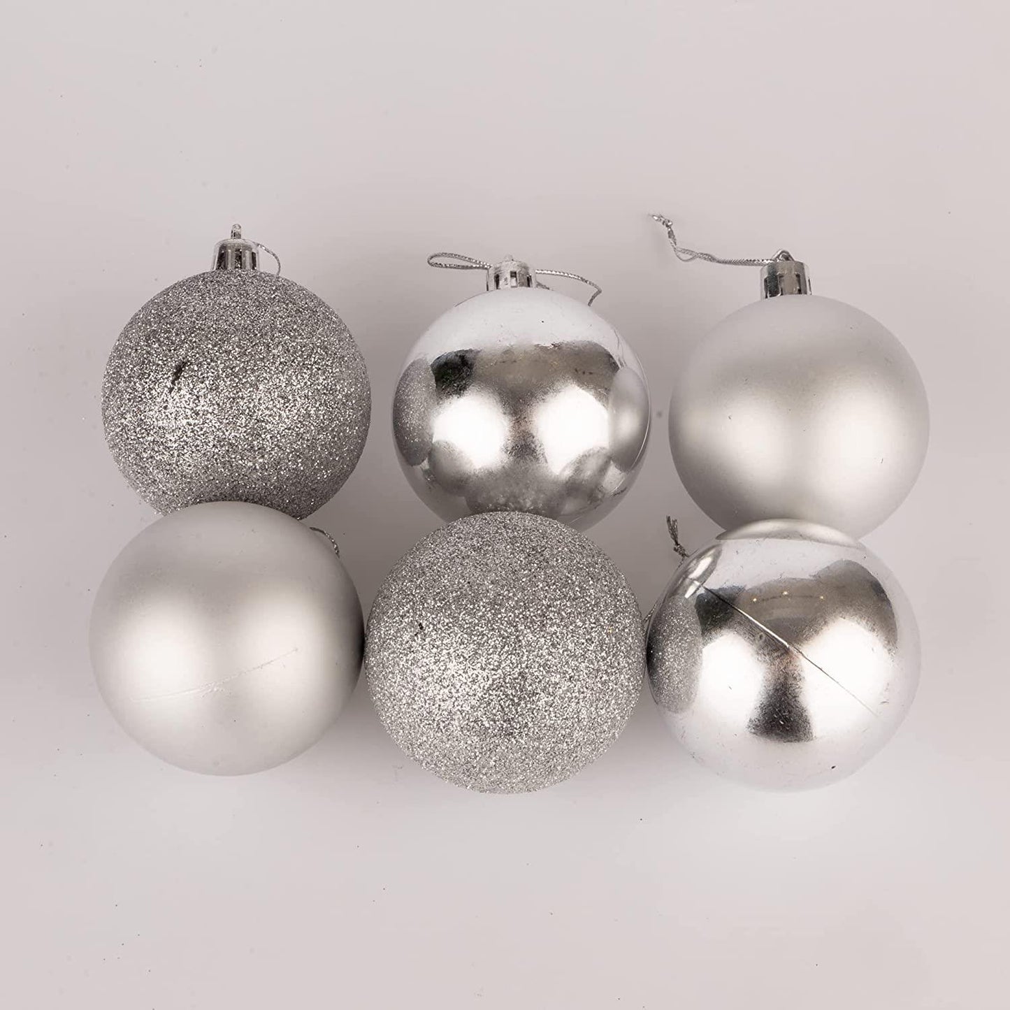 Baubles Silver 6cm - 18-Piece Set, PVC