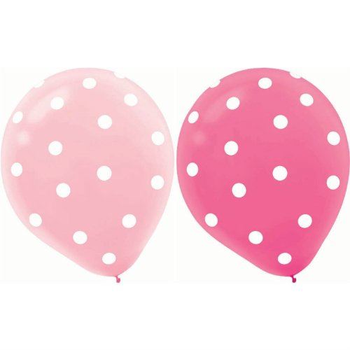 20 pcs 12" Polka Dot Dark Pink and Light Pink Balloons