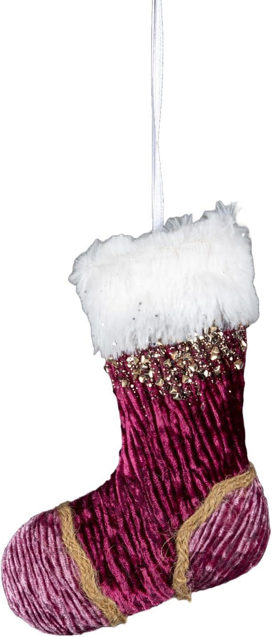 15cm Burgundy/Pink Stocking