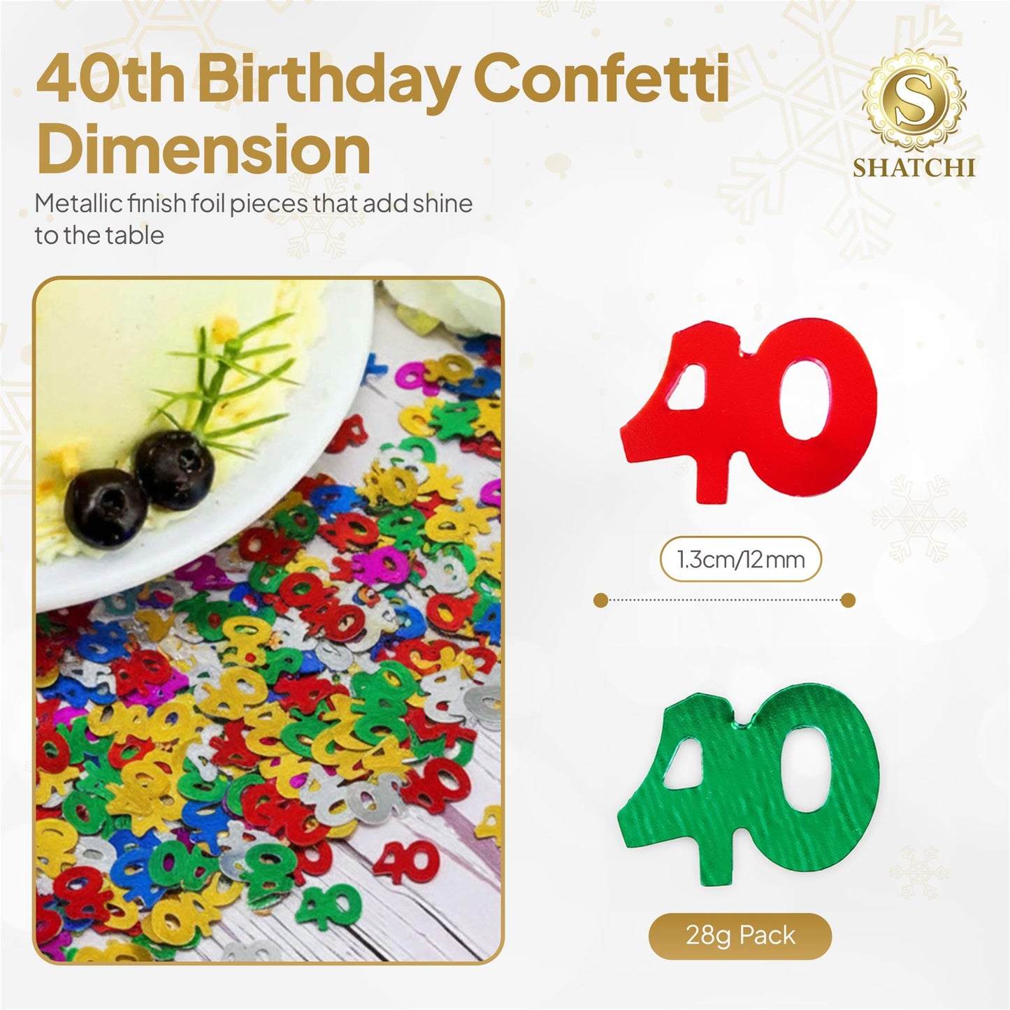 2 x 14g 40th Mix Happy Birthday Confetti