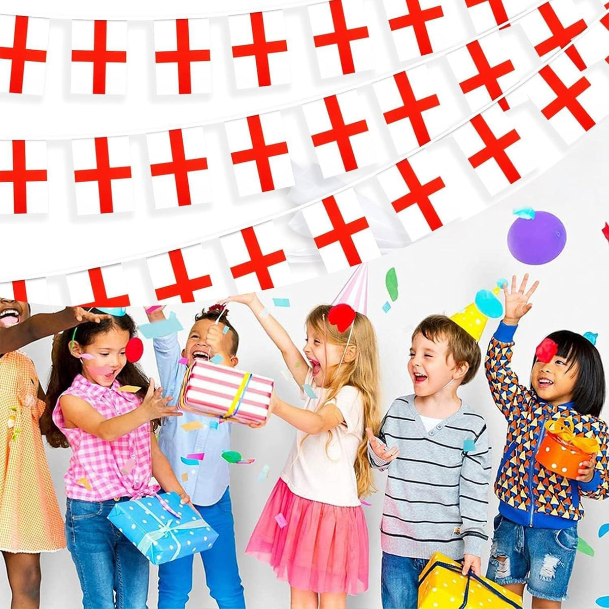 STGEORGE ENGLAND FLAG BUNTING DECORATION RUGBY WORLD CUP 6m 20FLAGS