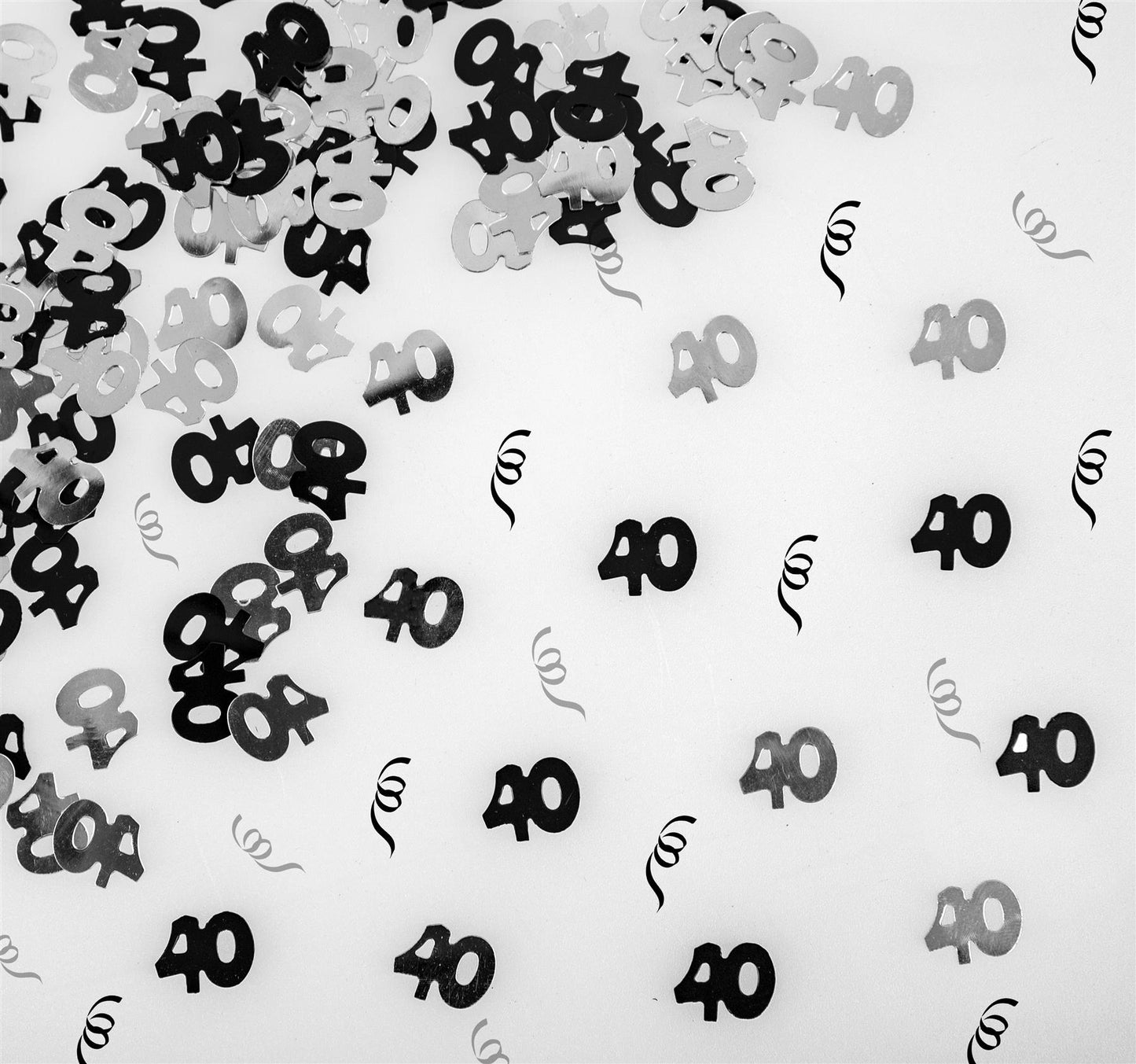 40th Confetti Black & Silver 14G 1PK