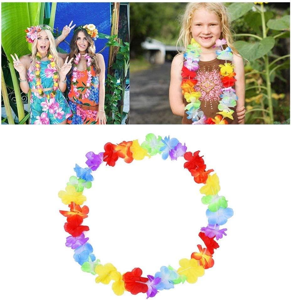 10 Hawaiian Lei Necklaces with 60 Flowers