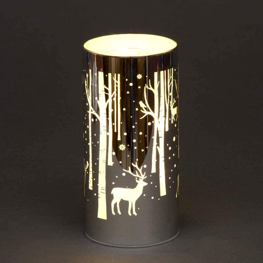 18cm Christmas Vase (Silver Deer Scene)