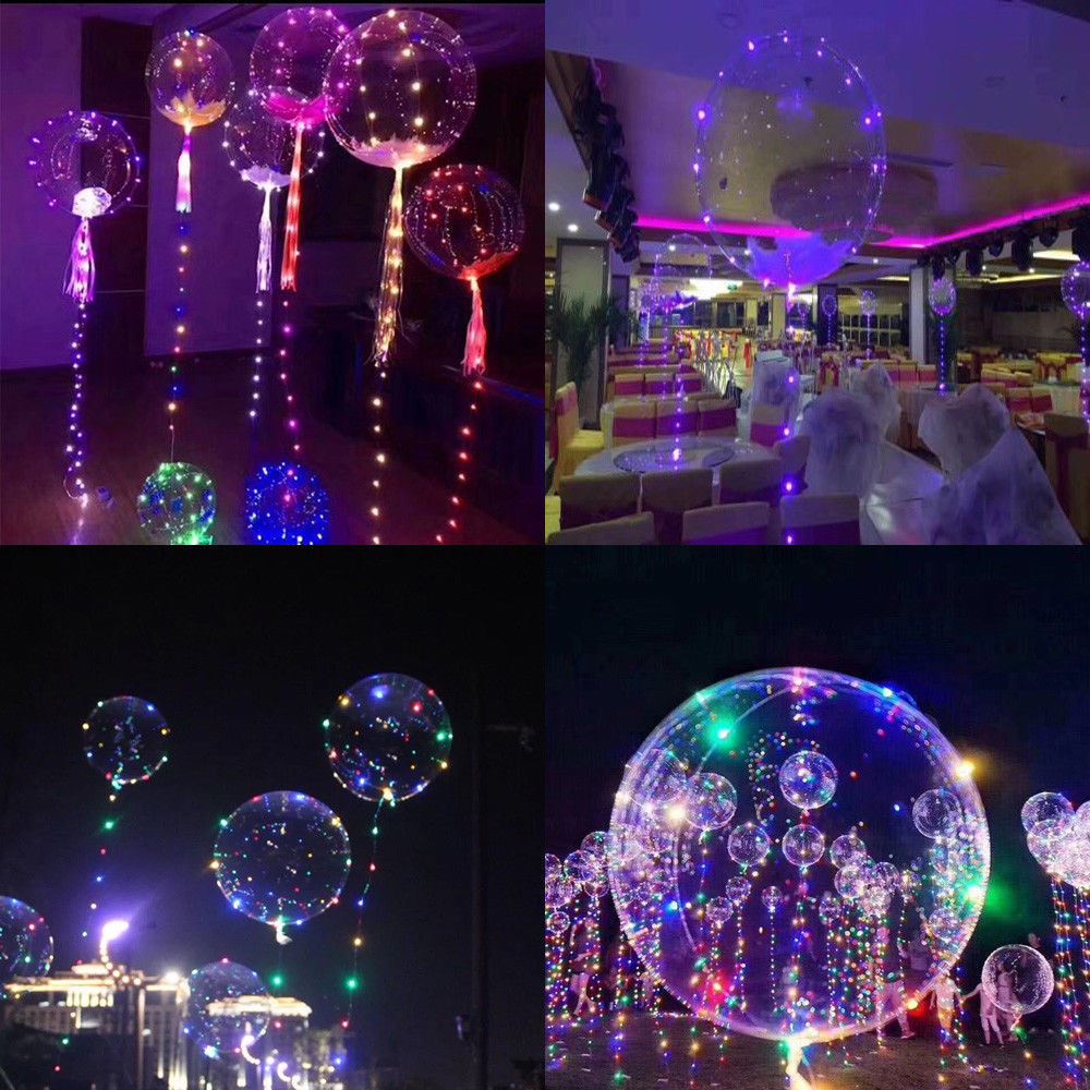 Pink LED Lights Balloon Clear Bubble Helium Balloons