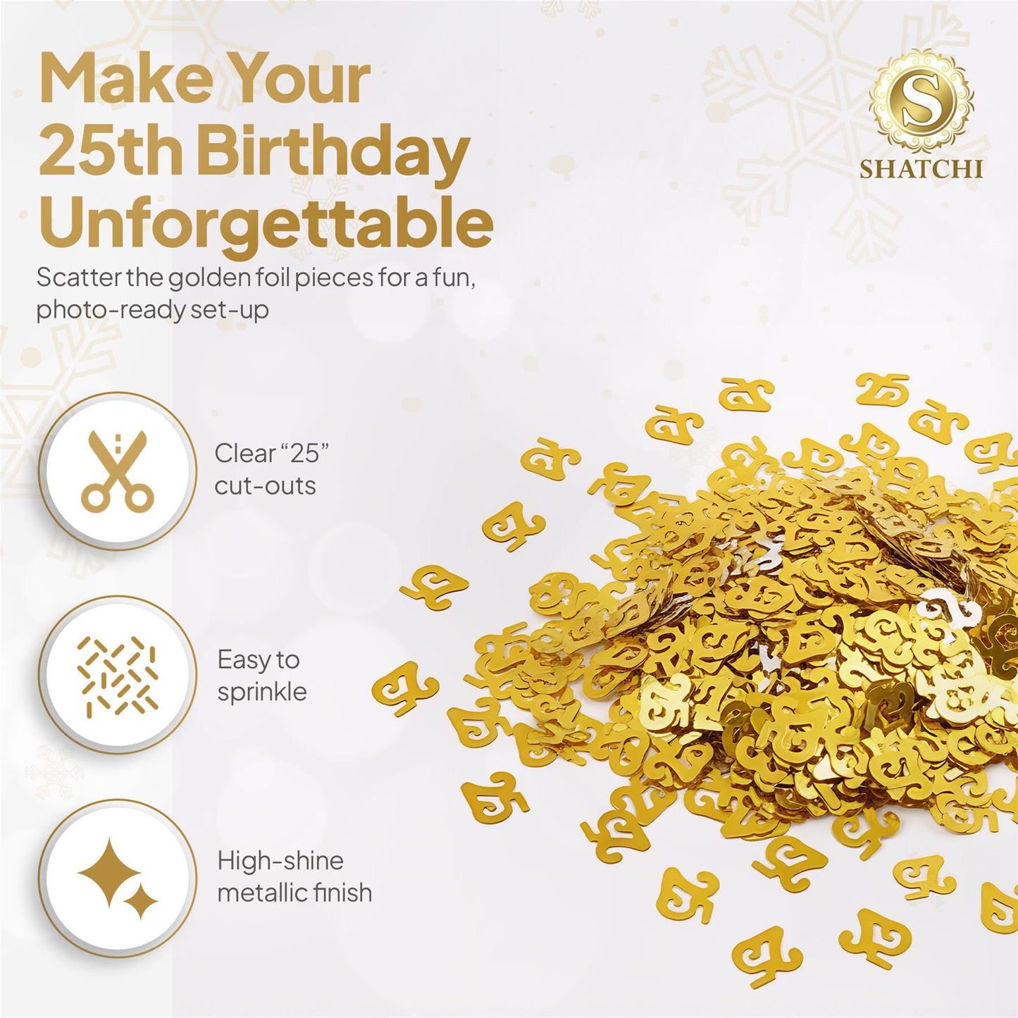 Pack of 2 Gold 25th Confetti - 14G Packs