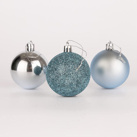 Baubles Light Blue 6cm - 6PCS SET PVC