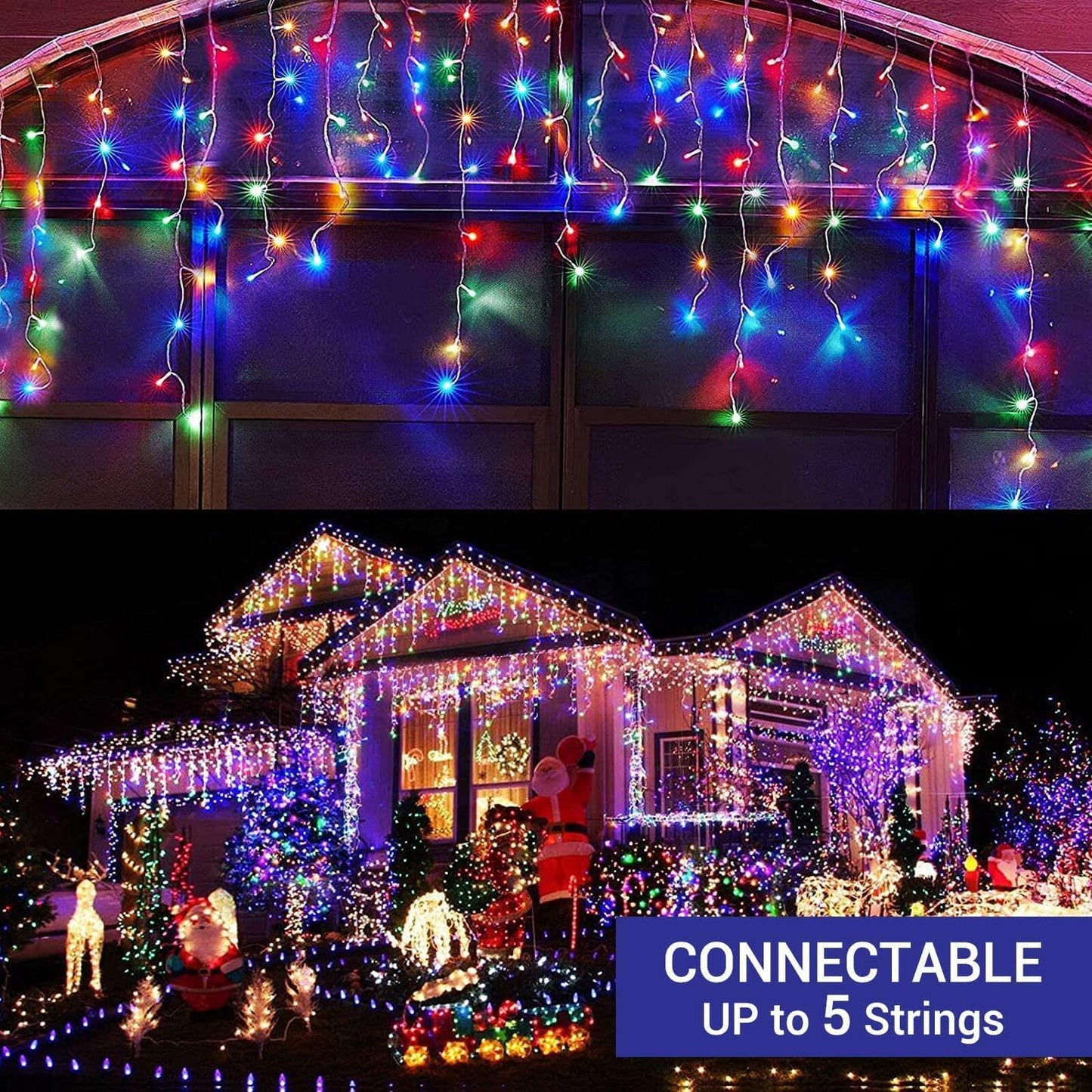 1200 Multicolor LED Icicle Lights