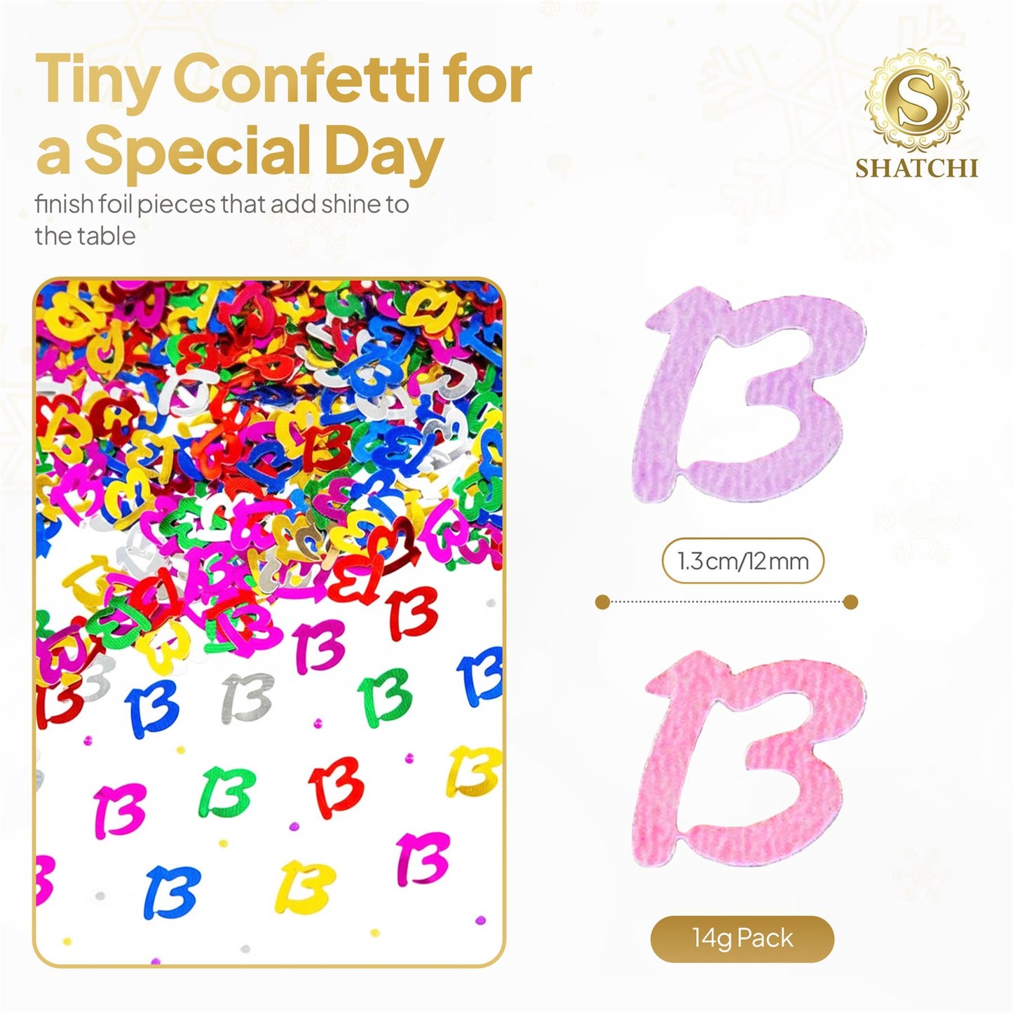 14g 13th Happy Birthday Multicolor Confetti