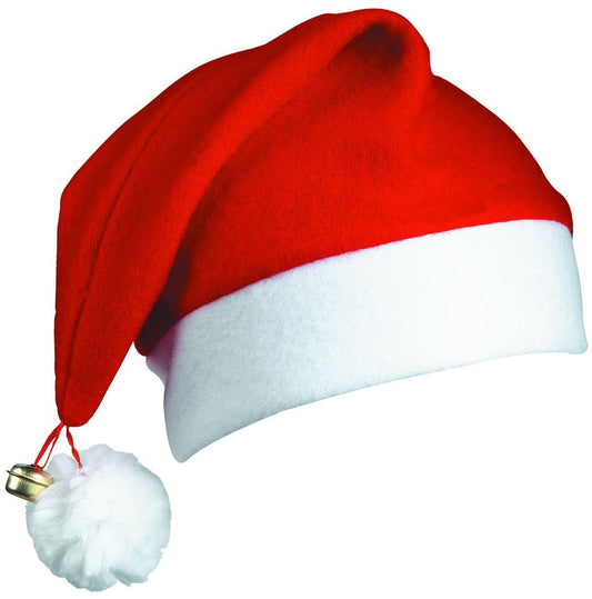 12pcs Deluxe Christmas Santa Caps Hats With Bell