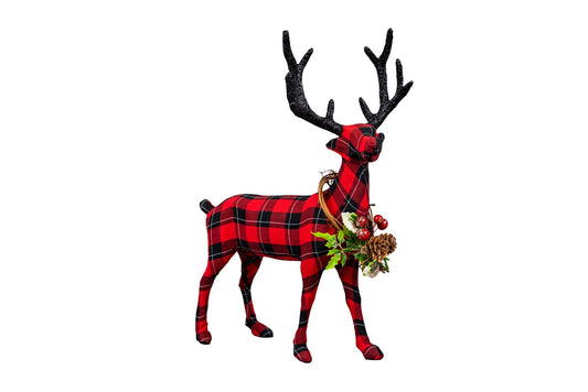 Tartan Reindeer Figurine - 35cm