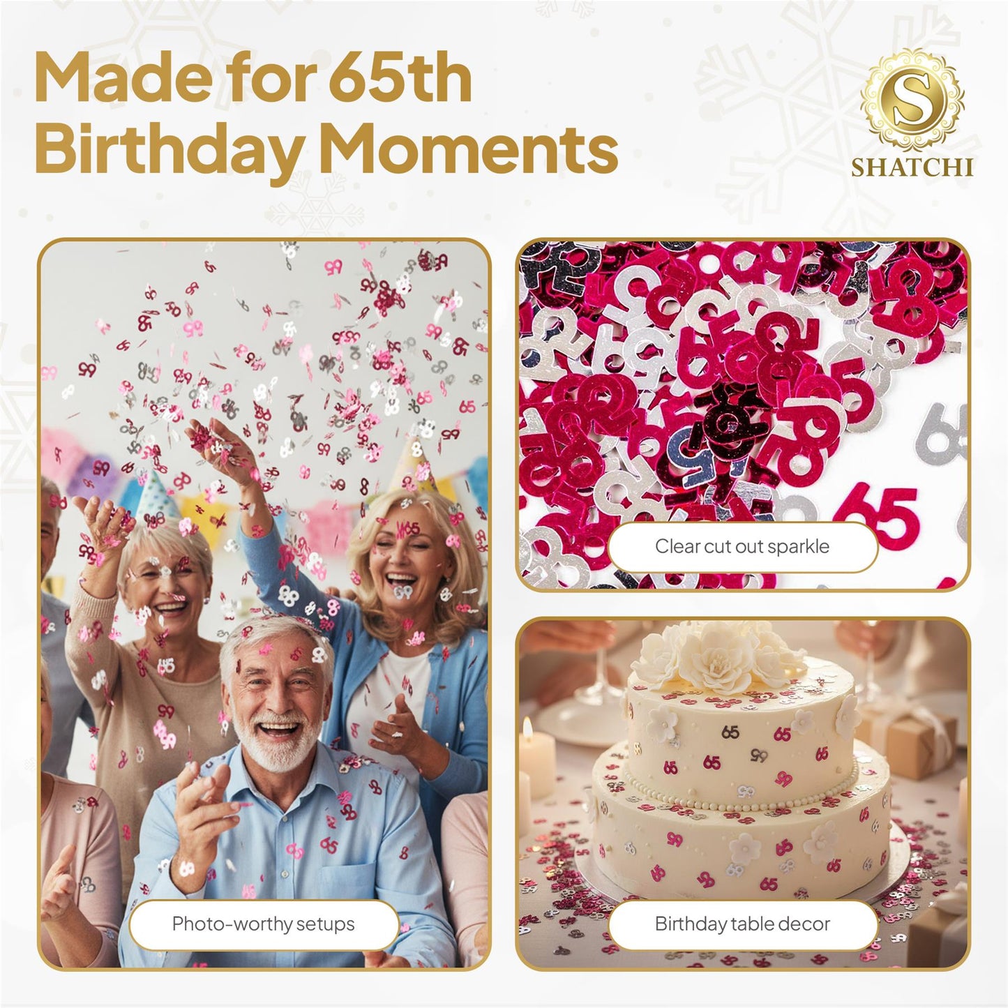 65th Confetti Pink & Silver 14G 1PK