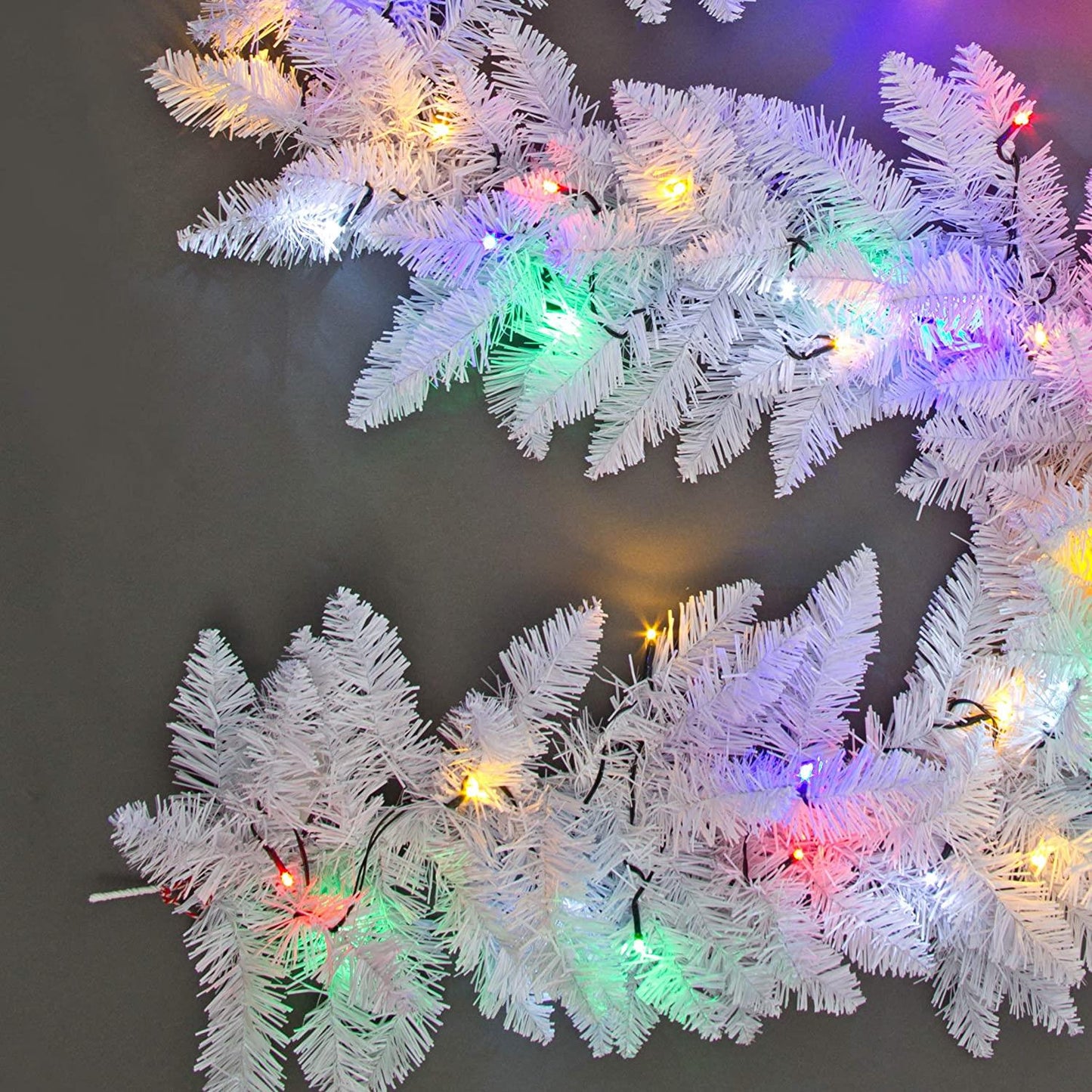 2m White Garland with Multicolor LEDs