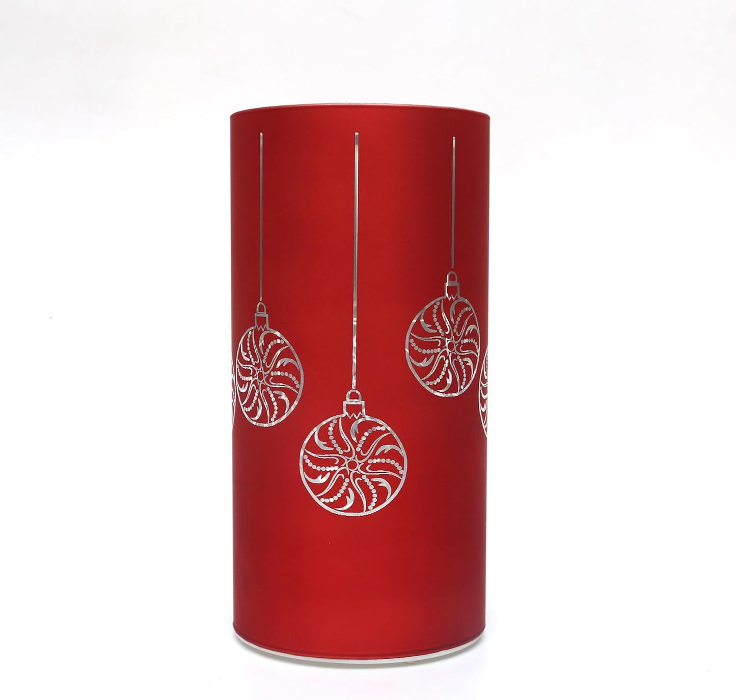 22cm Christmas Decorated Vase LED Red Glass Vase / Baubles