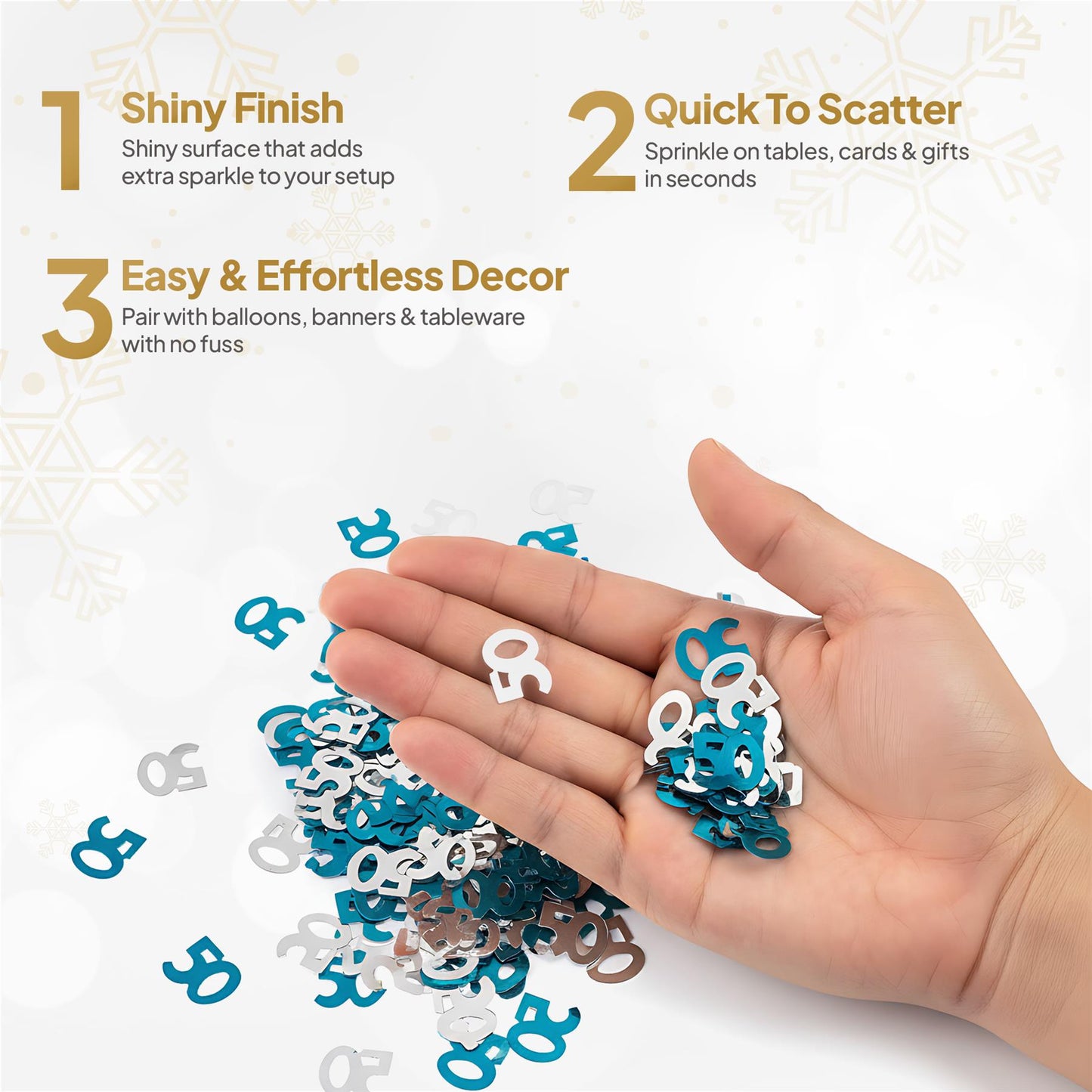 50th Blue Happy Birthday Confetti Sprinkles - 14g