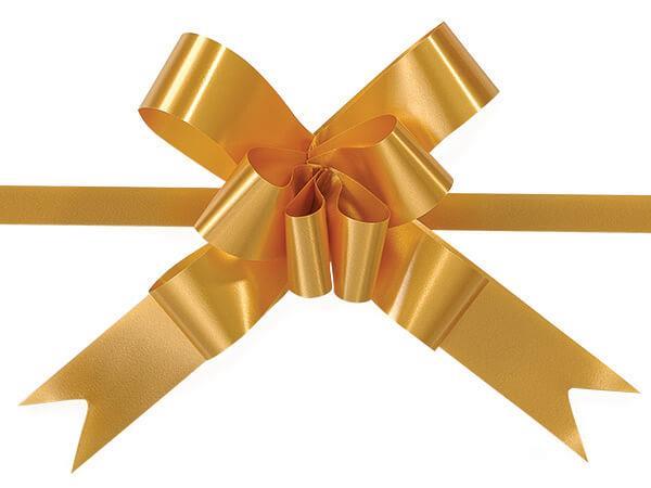 10 Gold Pullbows - 30mm