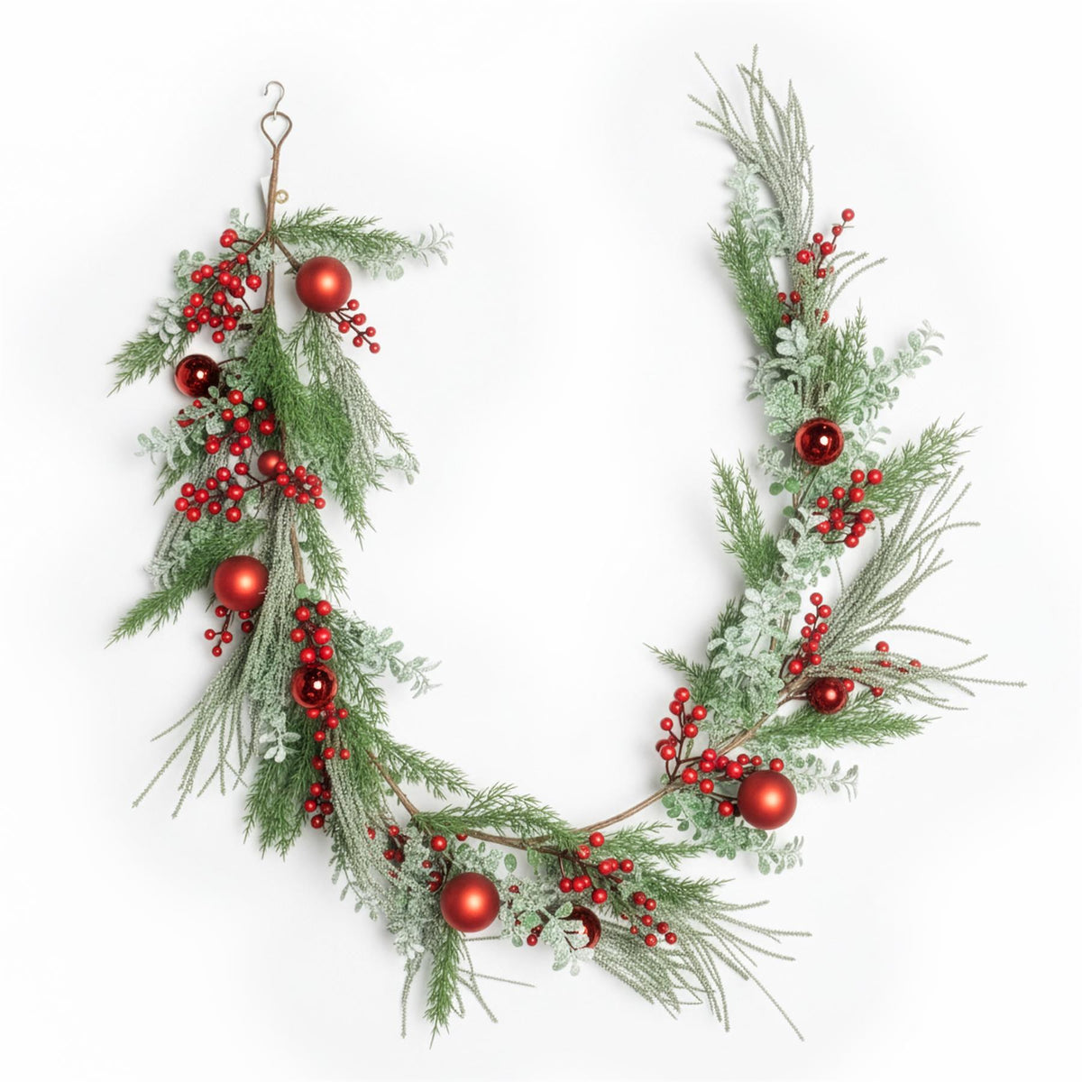 180CM CYPRESS PINE WITH PINE CONES GARLAND