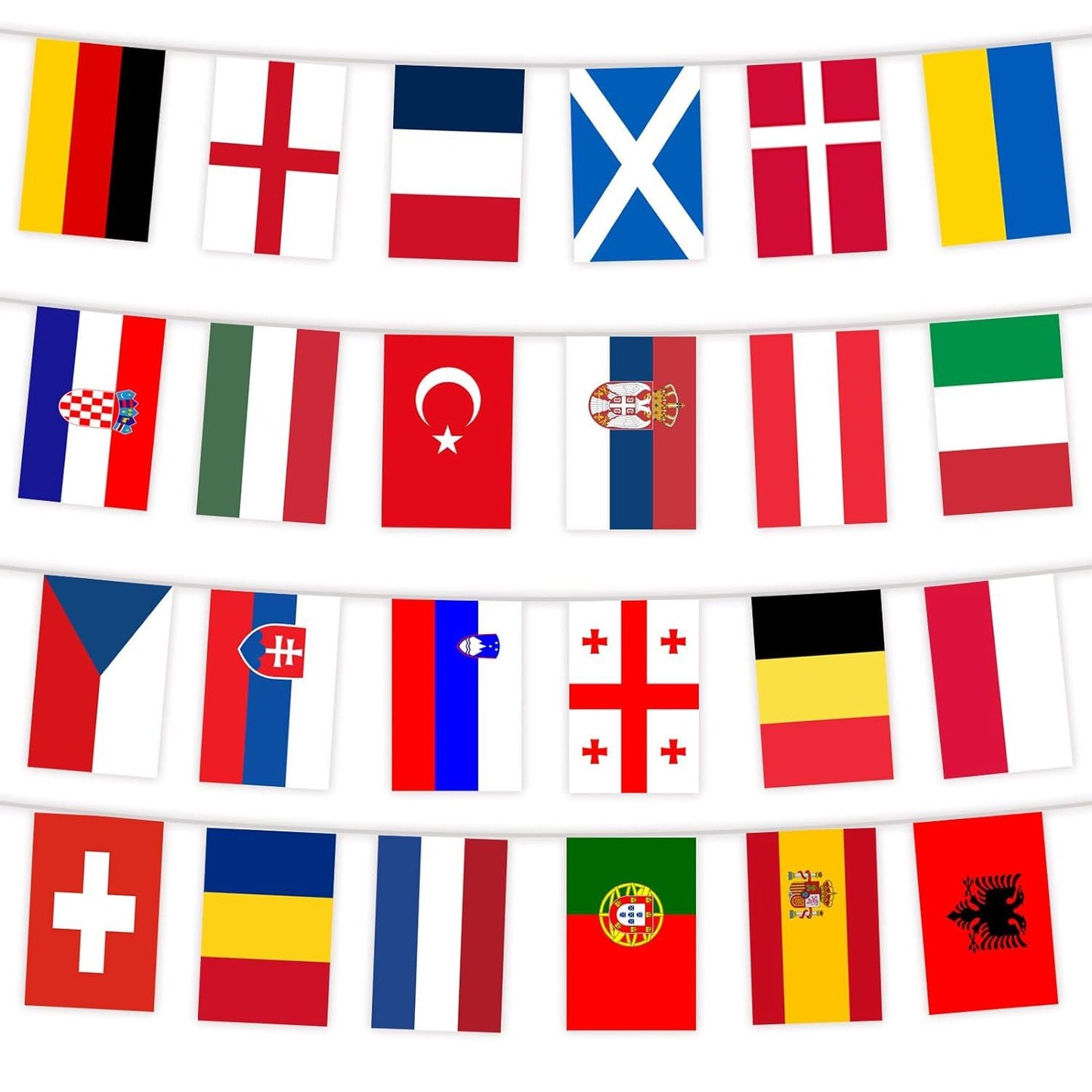 24 Nations Euro Bunting Flags 22ft